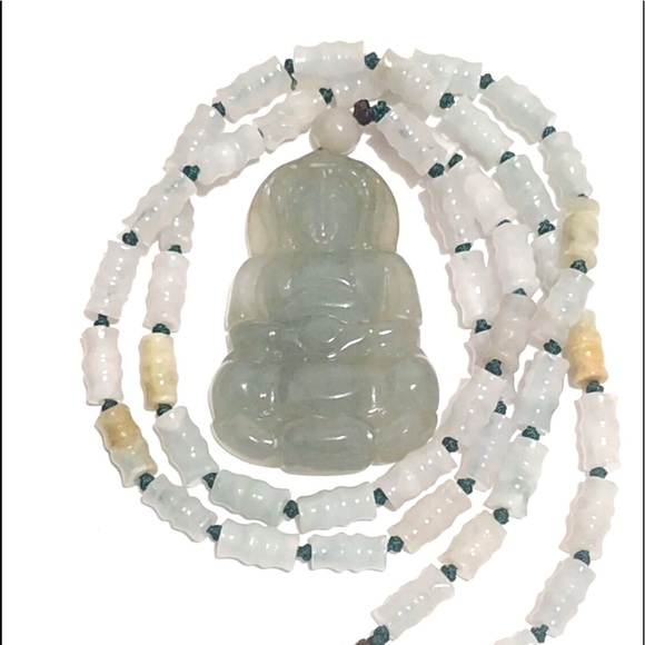 Authentic type A lucky real green jade necklace - Picture 1 of 3
